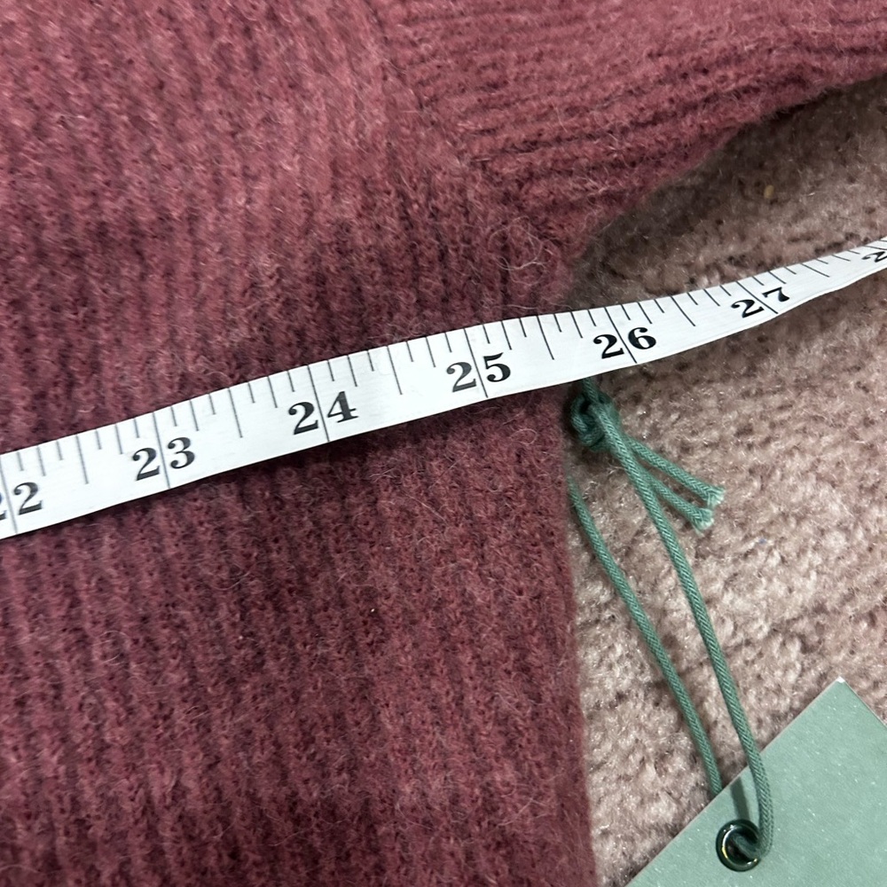 Daily Drills Single Button Ribbed Burgundy Cardigan Sweater in Wine New XS/S - Picture 6 of 9